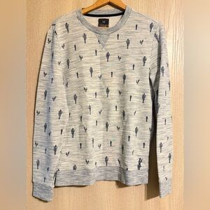 WE Fashion Gray Cactus Pattern Sweater
